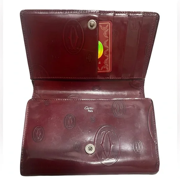 💜💚Cartier Burgundy Leather Wallet. - Picture 2 of 11